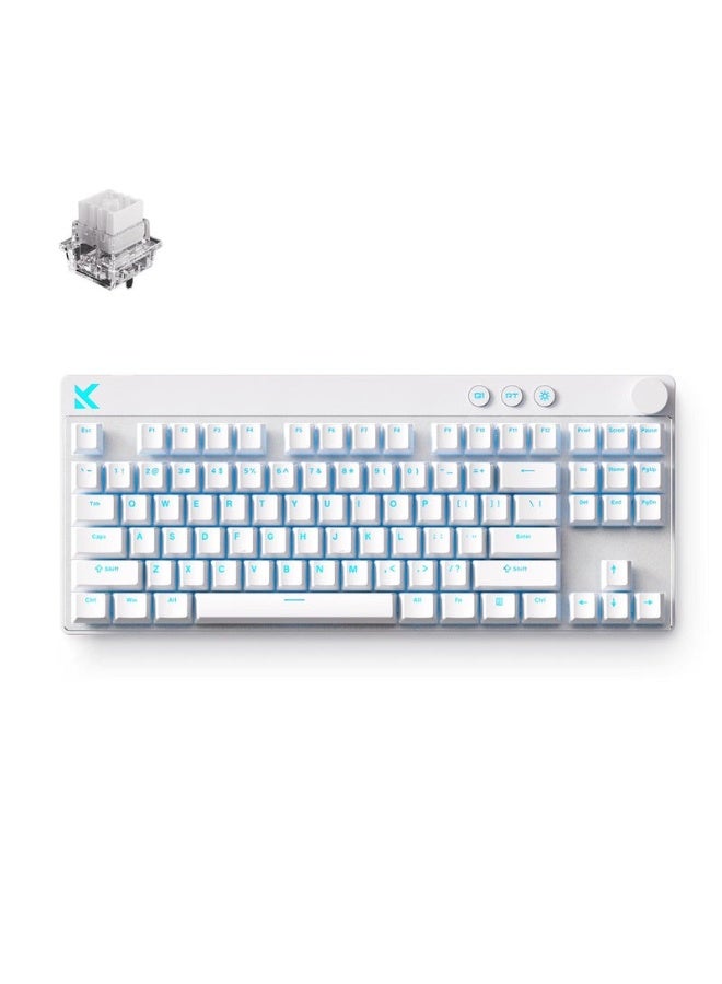 MCHOSE Mix 87 Hall Effect Gaming Keyboard – Mount Tai Magnetic Switch GT, Hot-Swappable, RGB, PBT Keycaps, 8KHz Polling, White | MC-Mix87-7 - Image 1